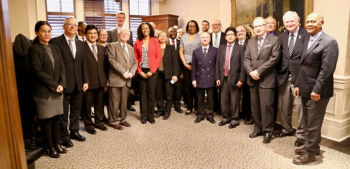 This is an image of Director Tony Loparco with members of the Consular Corps Association of Toronto. 
