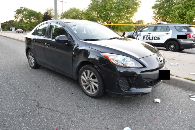 Figure 3 - The front, passenger-side damage to the Mazda.