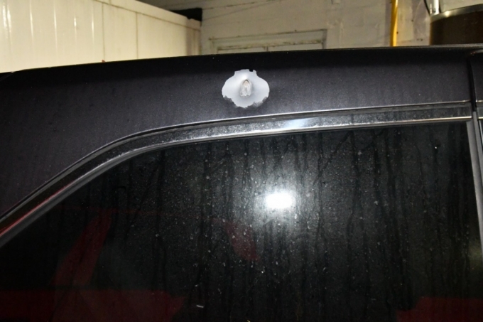 Figure 4 - Bullet strike to the right side of the Honda Odyssey