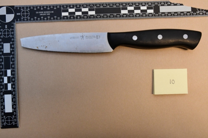 Figure 3 –Le couteau de boucher trouvé sur le Honda Civic