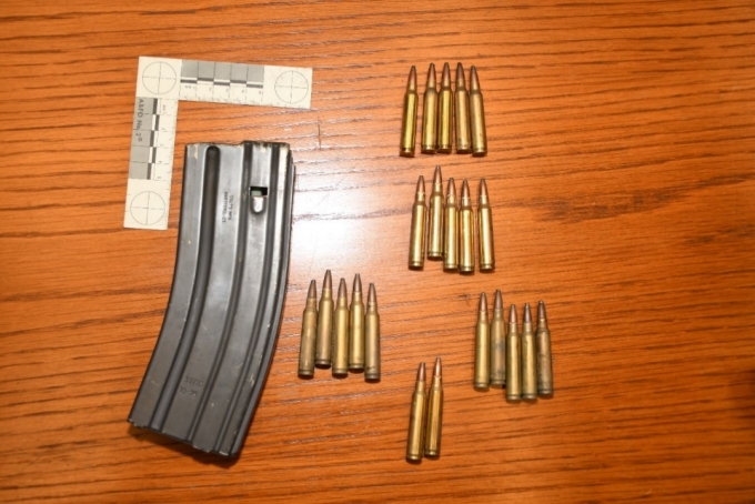 Figure 4 - The magazine for the SO's Colt C8 rifle and 22 .223 calibre bullets