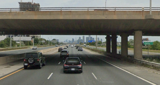 Figure 2 – View of the Kipling Avenue overpass from Highway 401