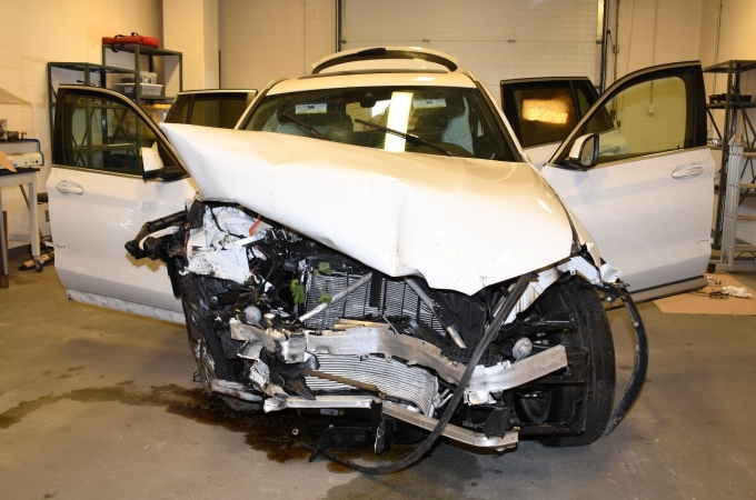 Figure 1 &ndash; Damage to the BMW driven by the Complainant