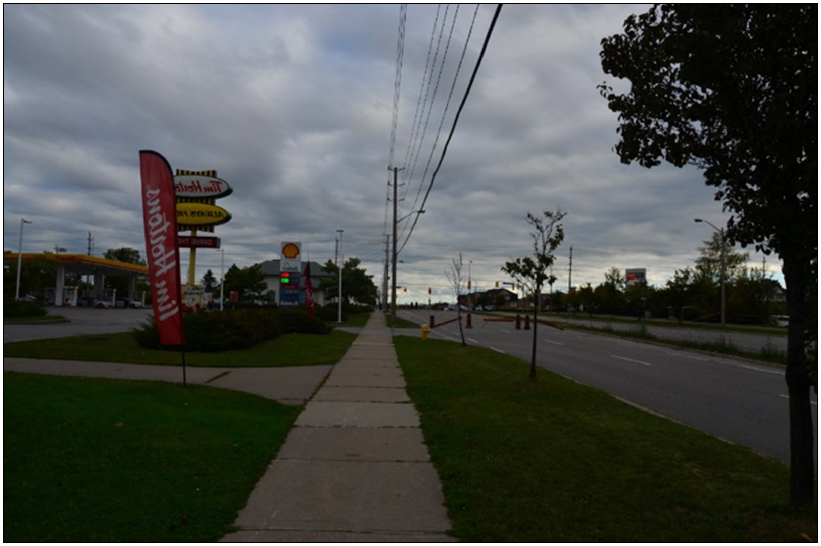 Tim Hortons and Shell Station on southeast corner of Harwood Avenue and Rossland Road