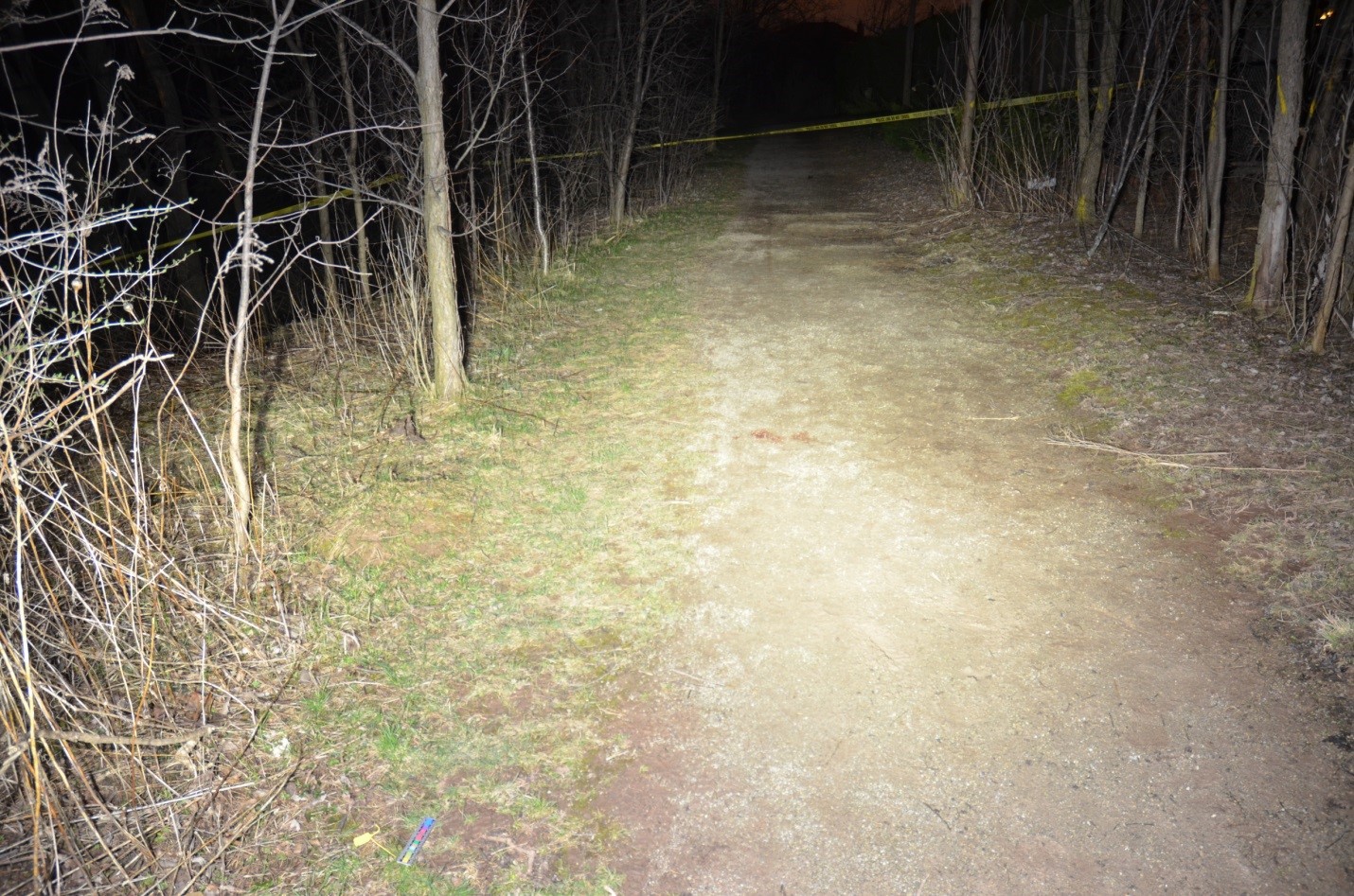 Image of a public gravel walking trail which ran through a ravine located south of the GARC and north of the Peartree Circle sub-division