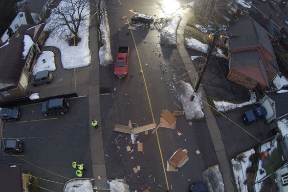 Un photo a&eacute;riennes qui ont &eacute;t&eacute; prises du lieu de l&rsquo;incident