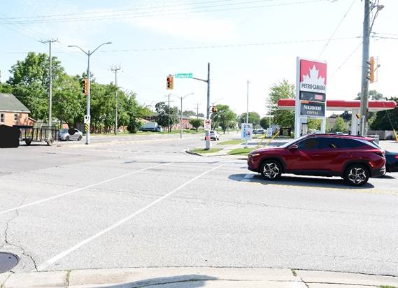 Figure 2 – South view from the northwest corner of the intersection