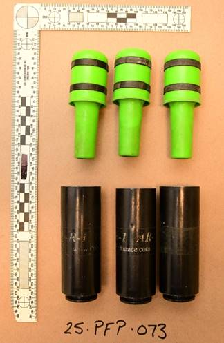 Figure 2 &ndash; Projectiles et douilles d&rsquo;arme ARWEN