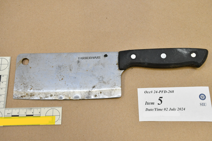 Figure 4 - Black-handled Farberware meat cleaver