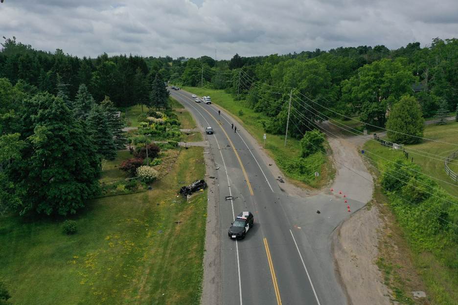 Figure 1 - OPP unmanned aerial vehicle (UAV) image of the collision scene
