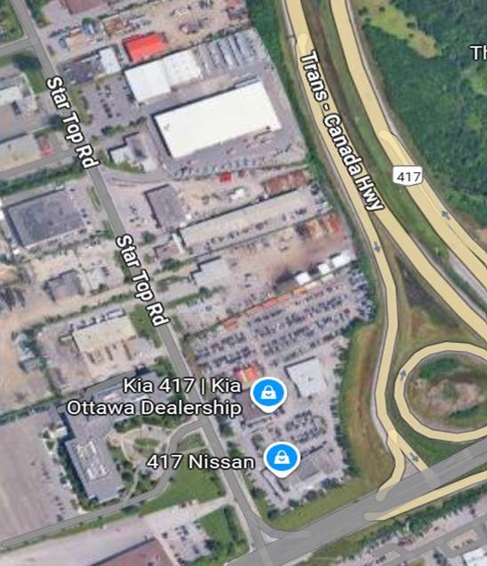 Vue a&eacute;rienne des lieux de l&rsquo;incident tir&eacute;e de Google Maps