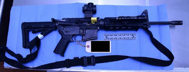 Image taken by SIU forensic services of one of the five C8 rifles involved in the event